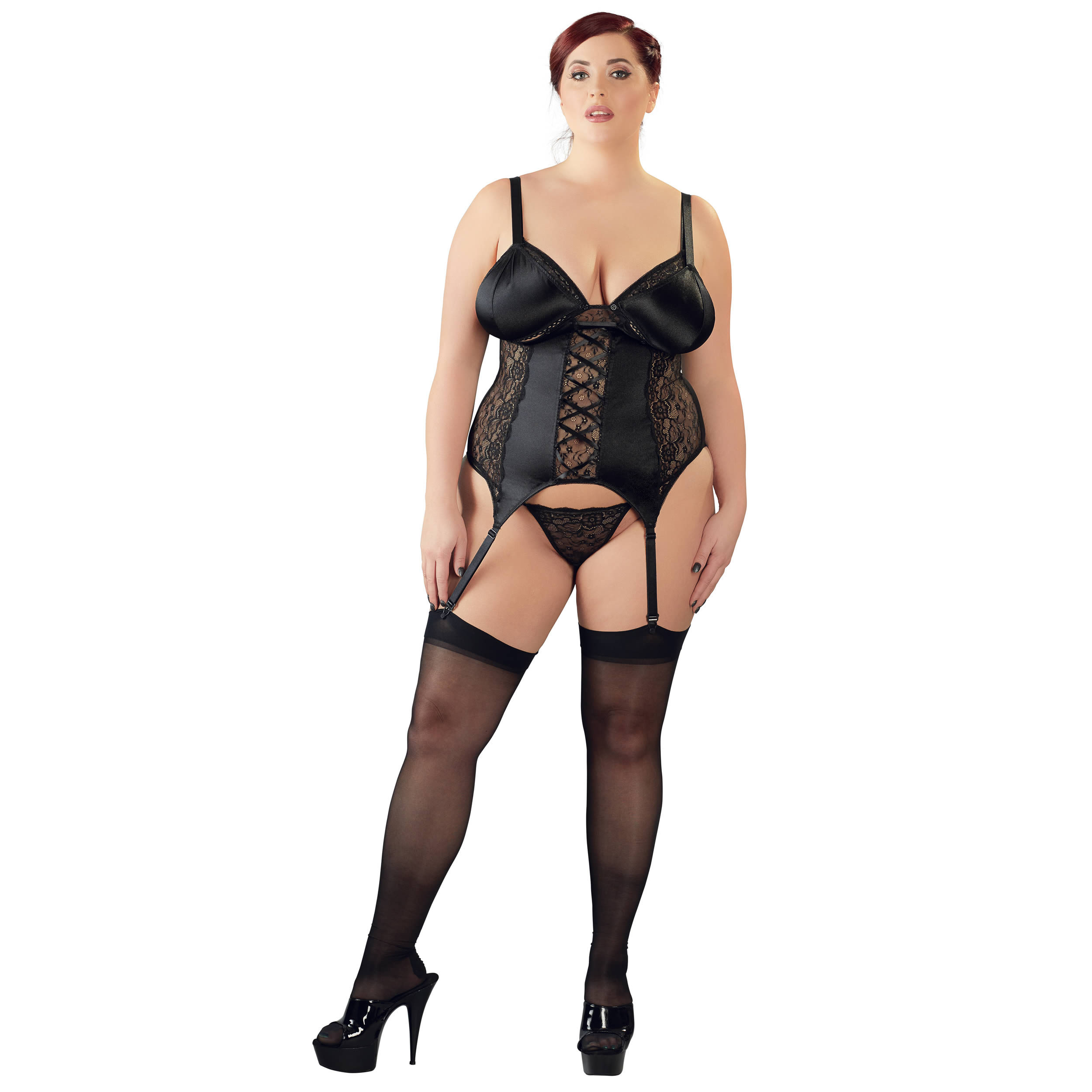 Plus Size Blonde Bustier med Aftagelige Skle