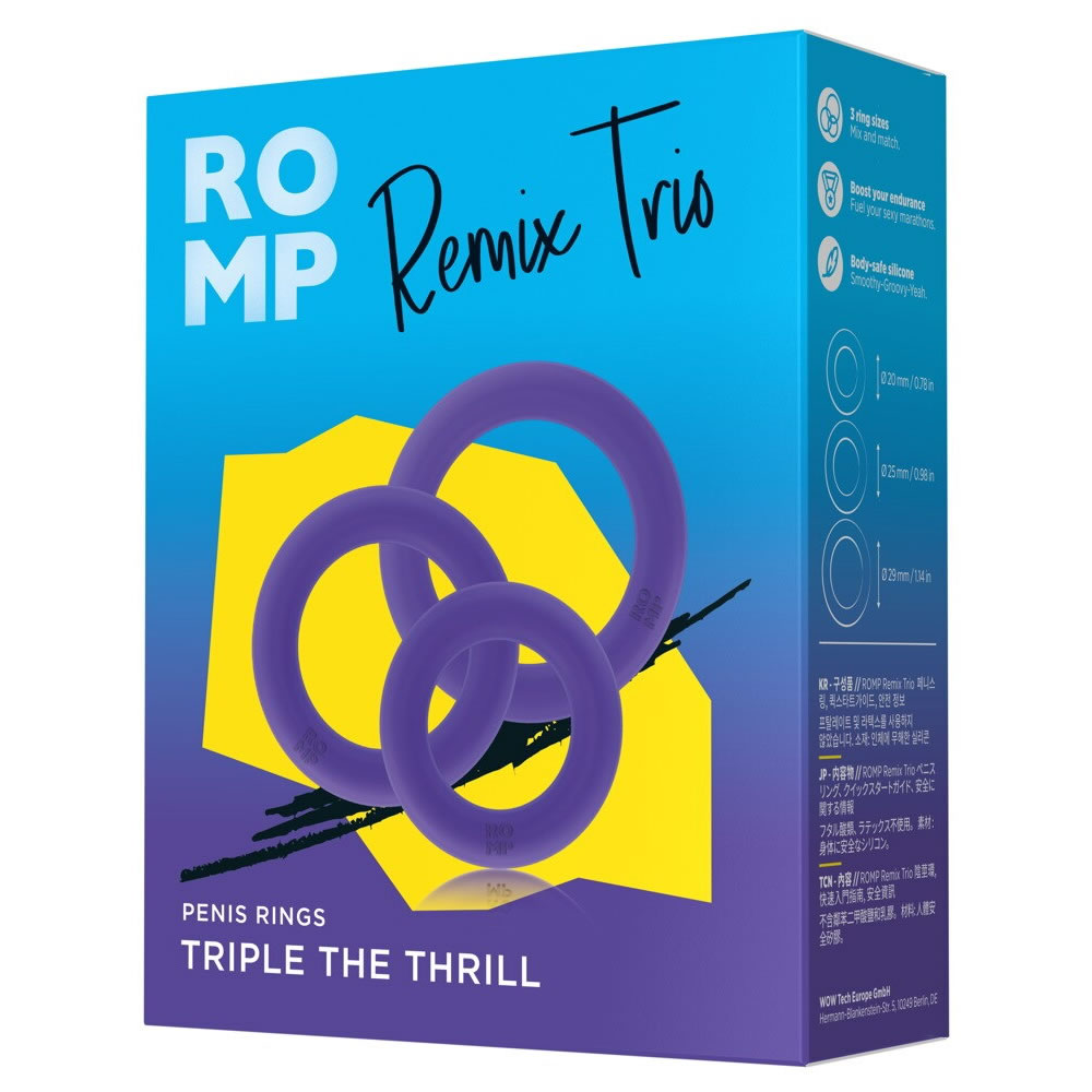 Romp Remix Trio 3 dehnbare Penis und Hodenringe