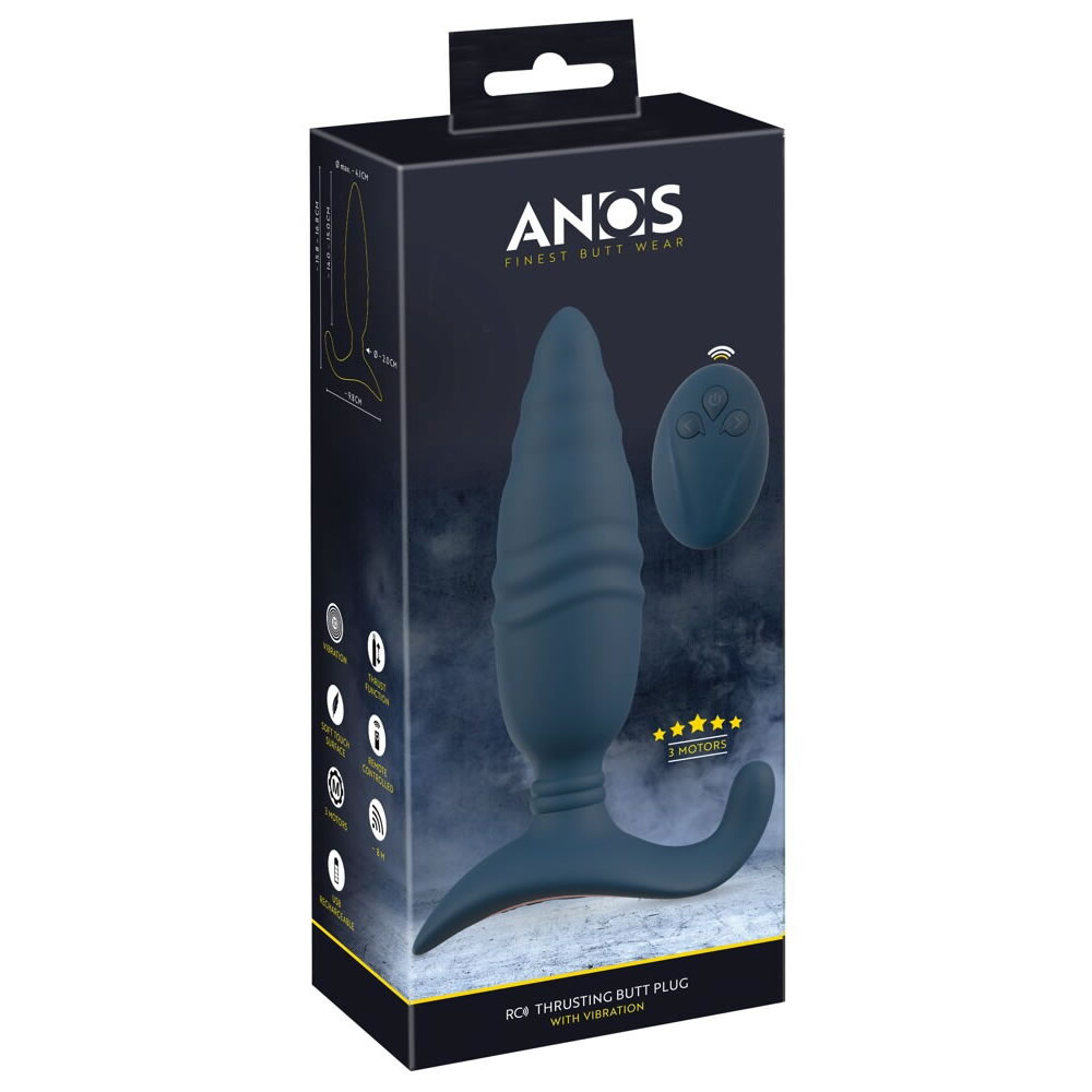 Anos Anal Vibrator med Stdefunktion og Trdls Fjernbetjening