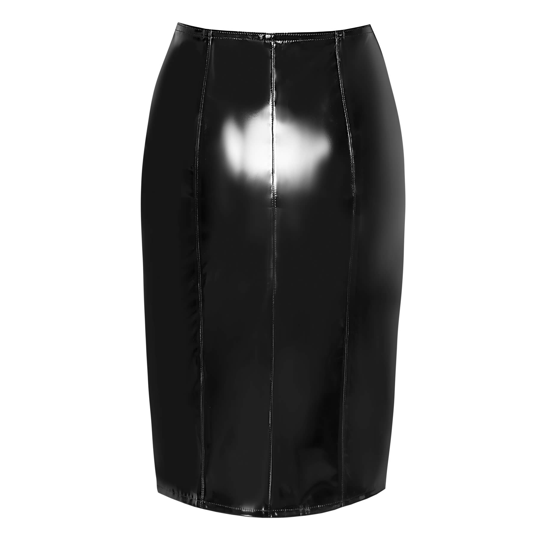 Vinyl Pencil Skirt Nederdel i Sort