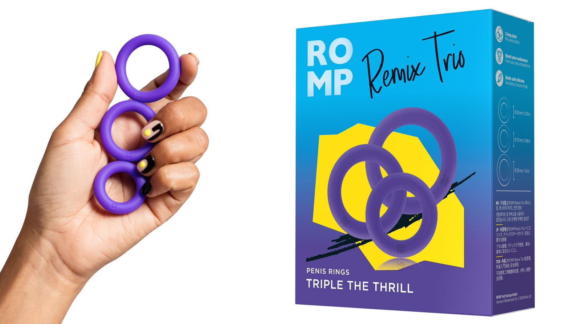 Romp Remix Trio med 3 stk Testikel og Penisringe