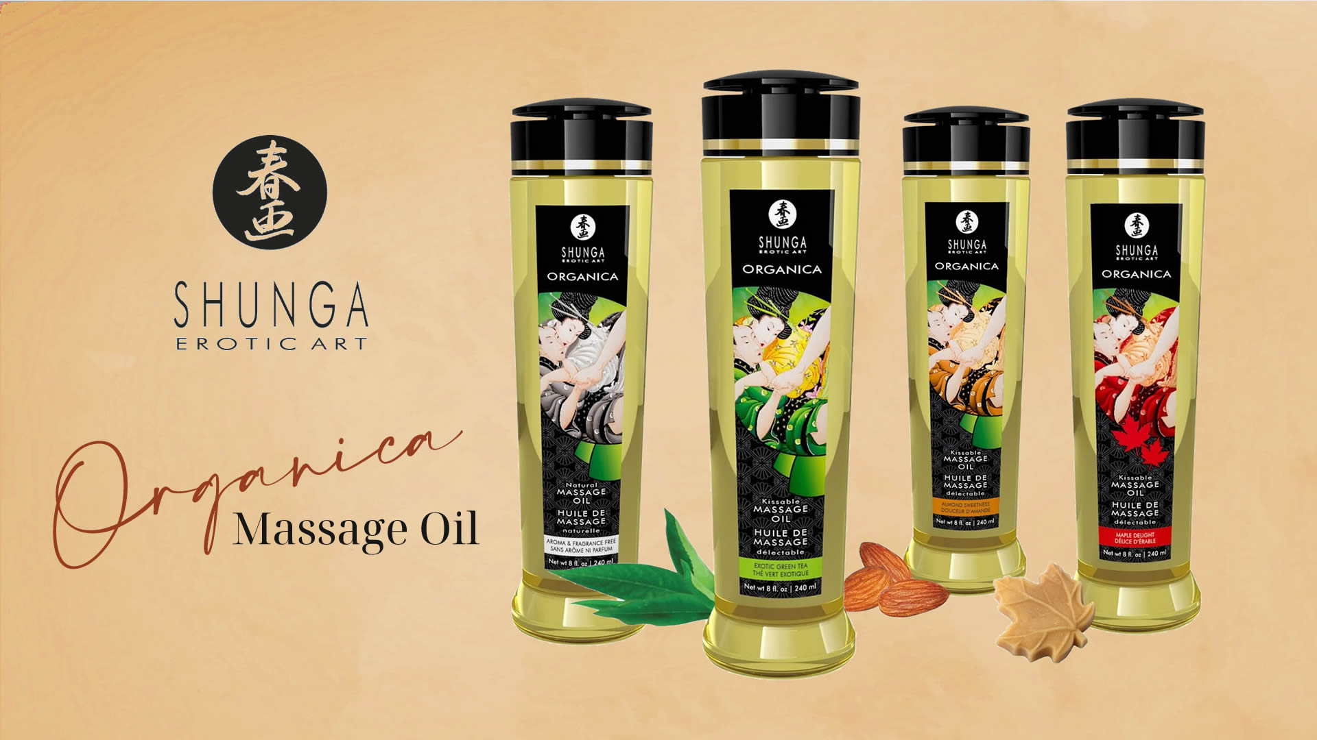 Shunga Organica Massageolie med Aroma