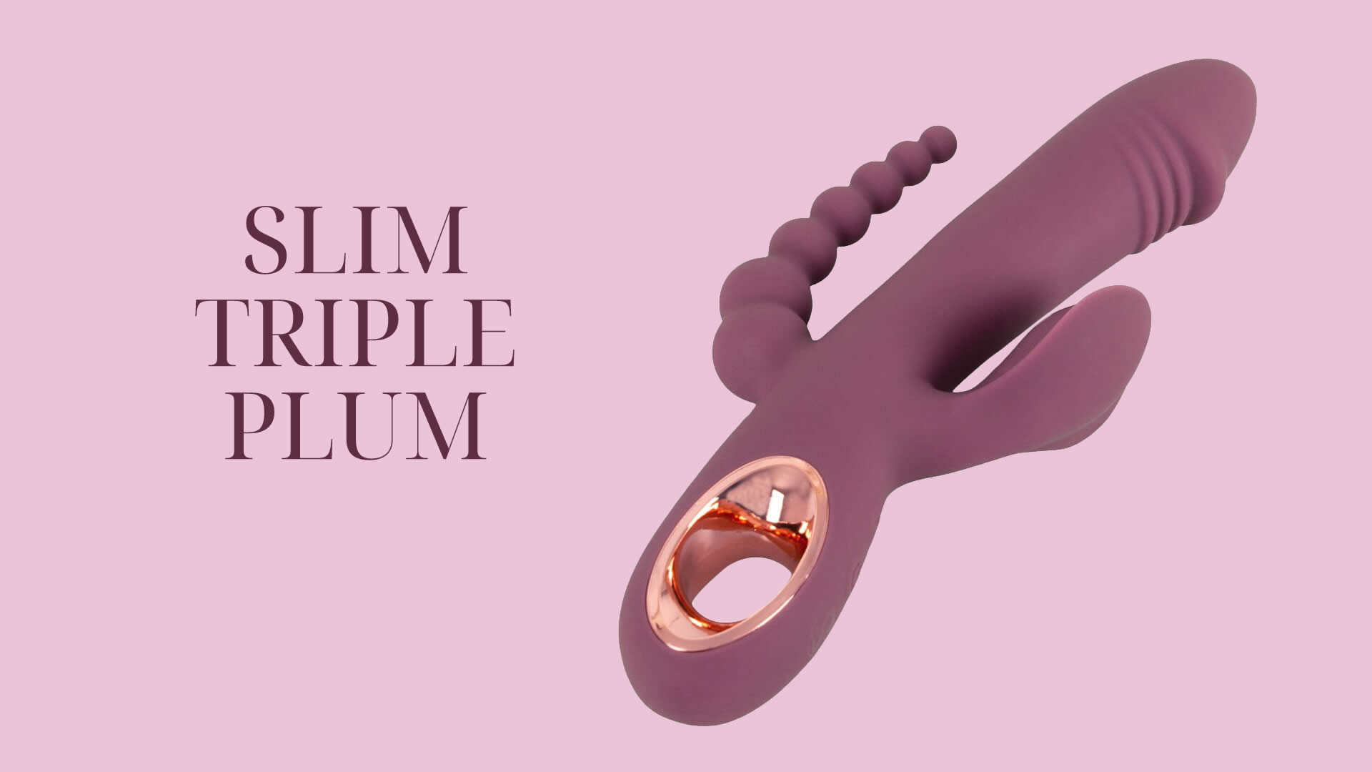 Slim Triple Plum Vibrator mit Klitorisstimulator und Analkette